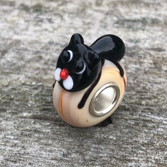 Cat charm Murano glass bracelets work w/Pandora - Picture 2 of 4